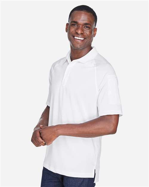 Harriton M211 Men's Advantage Tactical Performance Polo - White - model side