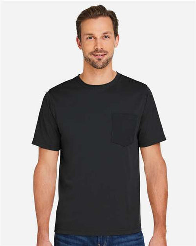 Harriton M118 Unisex Charge Snag and Soil Protect T-Shirt - Black - model front