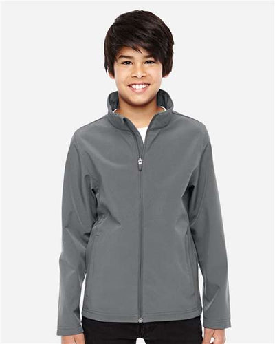 Team 365 TT80Y Youth Leader Soft Shell Jacket - Sport Graphite - model front