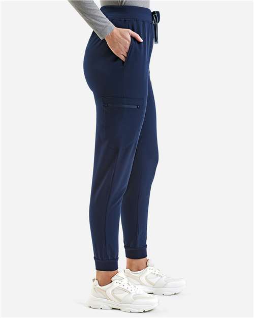 Onna NN610 Women's Energized Stretch Jogger Scrub Pants - Navy - model side