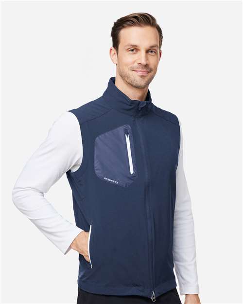 Zero Restriction W1009Z Men's Full-Zip Vest - Navy - model side