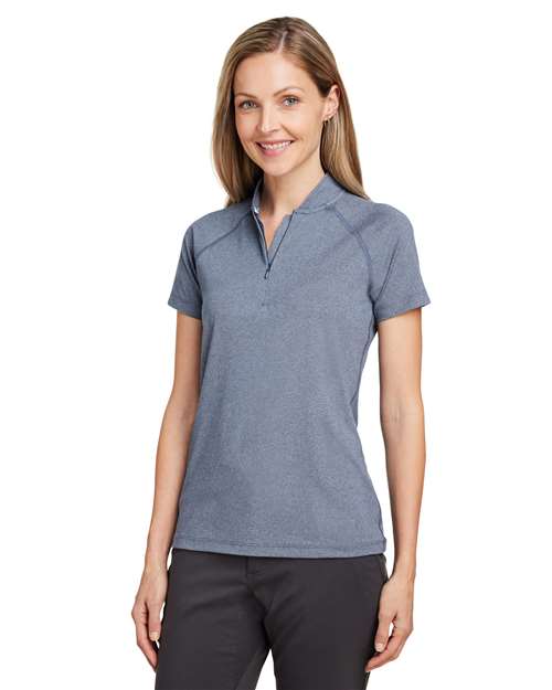 Swannies SW200L Women's Quinn Polo - Navy Heather - model side