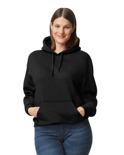 Gildan G125 DryBlend Hooded Sweatshirt - Black - model front