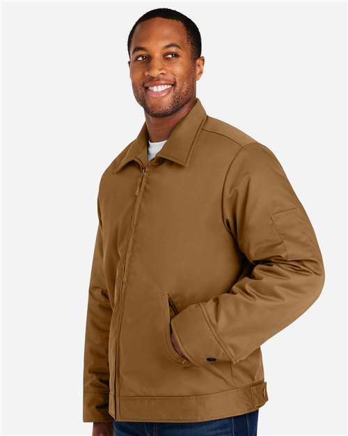 Harriton M721T Unisex Tall ClimaBloc Station Jacket - Duck Brown - model side