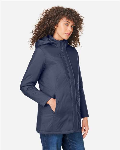 Core 365 CE725W Women's Inspire 3-in-1 Jacket with Insulated Liner - Classic Navy/ True Royal - model side