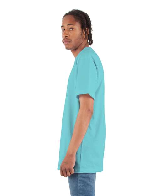 Shaka Wear SHASS Unisex Active T-Shirt - Tiffany Blue - model side