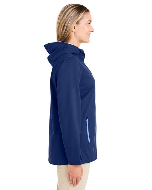 vineyard vines O001805 Women's Rain Shell Jacket - Deep Bay - model side