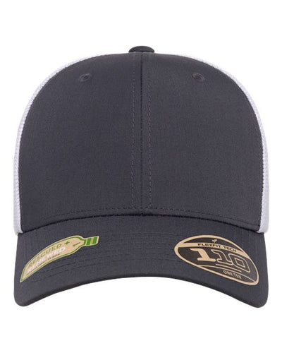 Flexfit 110R 110 Recycled Mesh Cap - Charcoal/ White - front