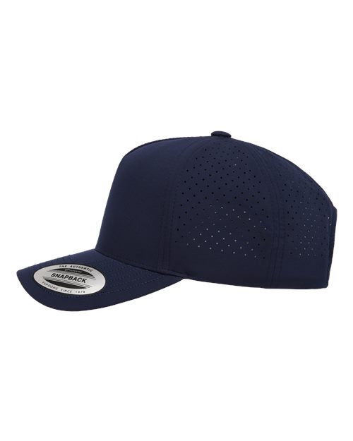 Yupoong 5389AP Five-Panel Snapback with Perforated Cap - Navy - side