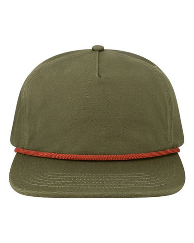 LOCALE WILSON Five-Panel Rope Cap - Olive Green - front
