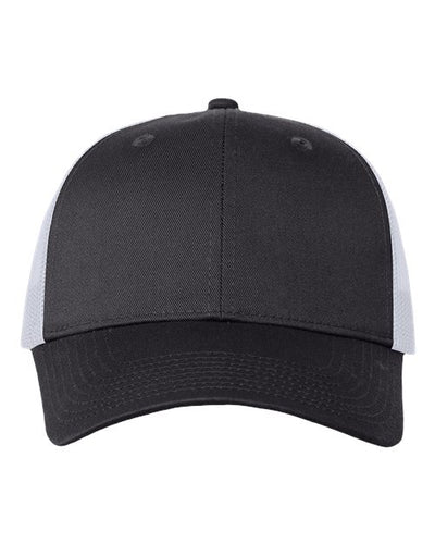 Valucap VC400 Mesh-Back Twill Trucker Cap - Charcoal/ White - front