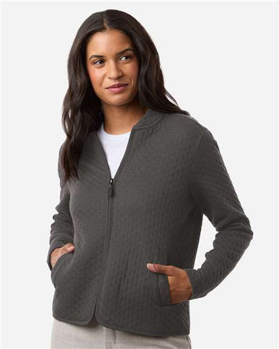 Devon & Jones DG740W Women's Berkeley Textured Full-Zip Jacket - Graphite - model front