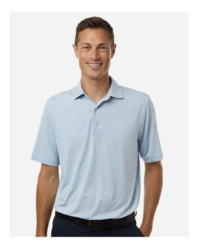 Paragon 162 Men's Bohemian Striped Heather Performance Polo - Carolina Heather - model front