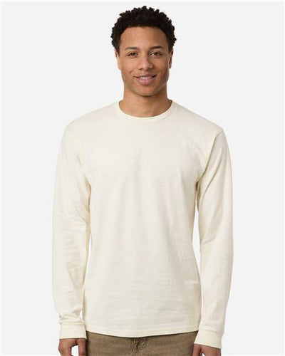 Tultex 291 Unisex Heavyweight Jersey Long Sleeve T-Shirt - Natural - model front
