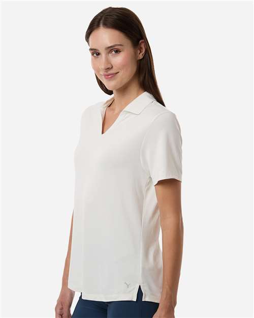 Puma Golf 631051 Womens Icon Heather Polo - Warm White Heather - model side