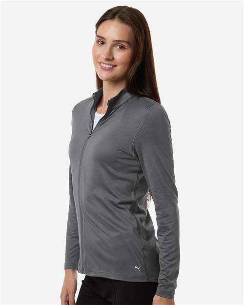 Puma Golf 631052 Women's Icon 2.0 Full-Zip - Slate Sky - model side