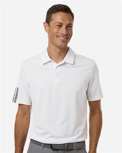 Adidas A719 Men's Performance 3-Stripes Climacool Polo - White - model front