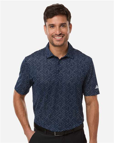 Adidas A2023 Men's Ultimate365 Mesh Tango Print Climacool Polo - Collegiate Navy/ White - model front