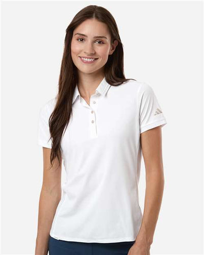 Adidas A1016 Women's Ultimate365 Tour Twistknit Polo - White - model front