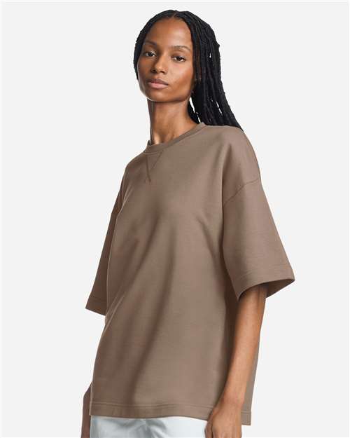 American Apparel FTEX00 Unisex French Terry Ex Crew Top - Savana - model side