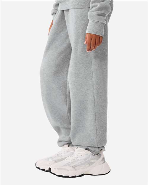 BELLA + CANVAS 3738Y Youth Sponge Fleece Sweatpants - Athletic Heather - model side