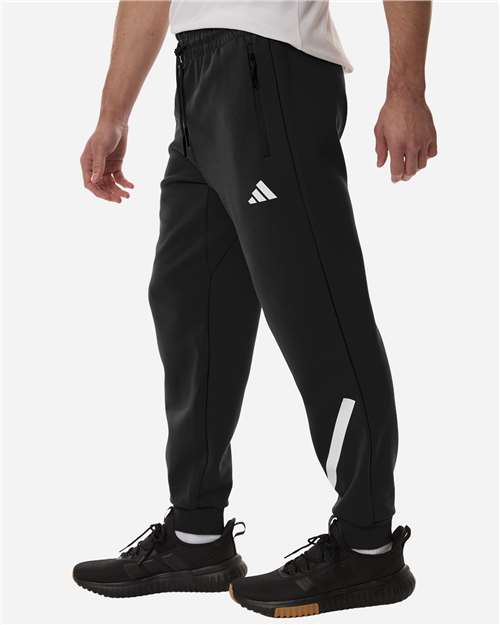 Adidas AT222 Men's Z.N.E Joggers - Black/ White - model side