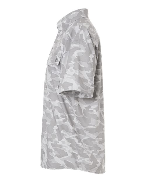 HUK H1500220 Men's Tidepoint Printed Short Sleeve Shirt - Seagull - side