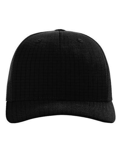 Richardson 112T Tactical Trucker Cap - Black - front