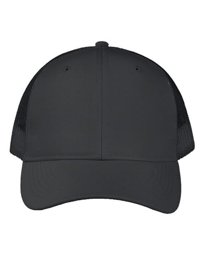 Valucap VC955 Poly Twill Trucker Cap - Black - front