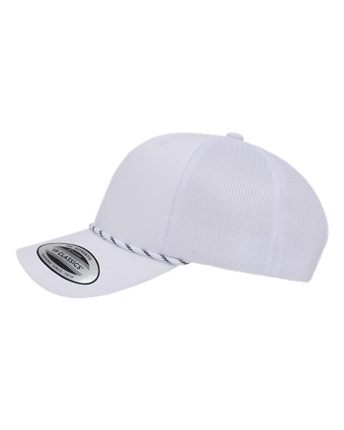 Yupoong 6606BD Retro Trucker Rope Cap - White - side