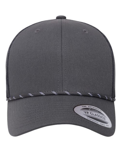 Yupoong 6606BD Retro Trucker Rope Cap - Charcoal - front