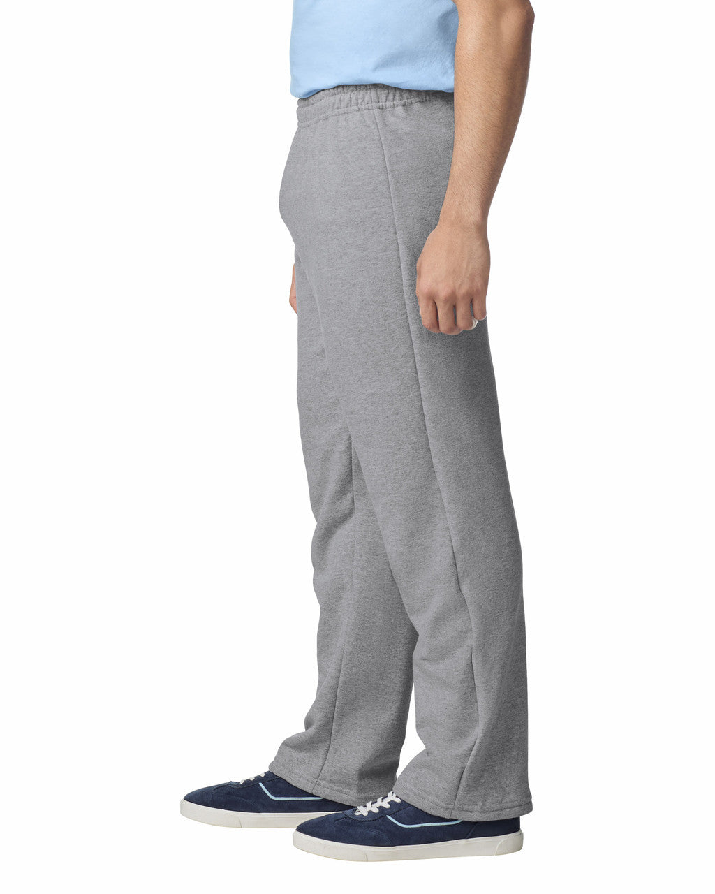 Gildan 18400 Unisex Heavy Blend Open-Bottom Sweatpants - Sport Grey - model side
