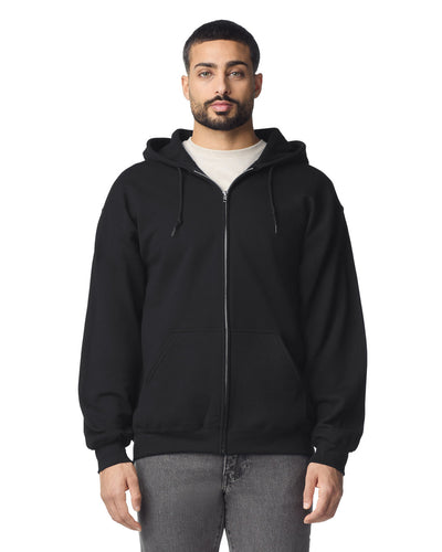 Gildan G186 Heavy Blend Full-Zip Hooded Sweatshirt - Black - model front