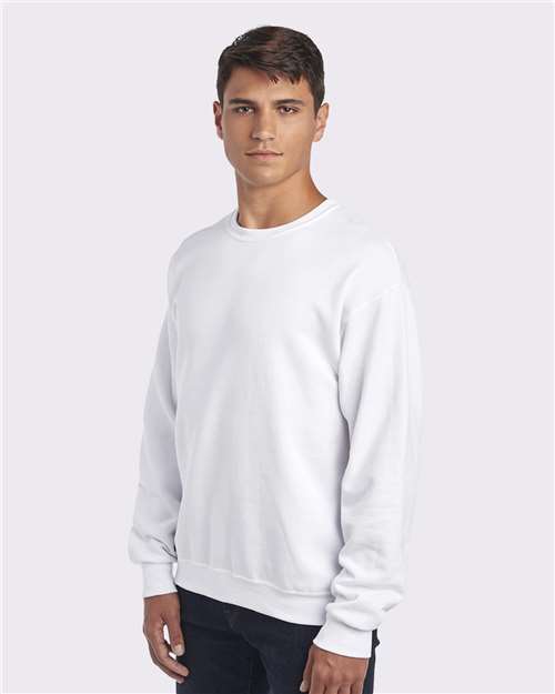 Jerzees 562MR NuBlend Crewneck Sweatshirt - White - model side