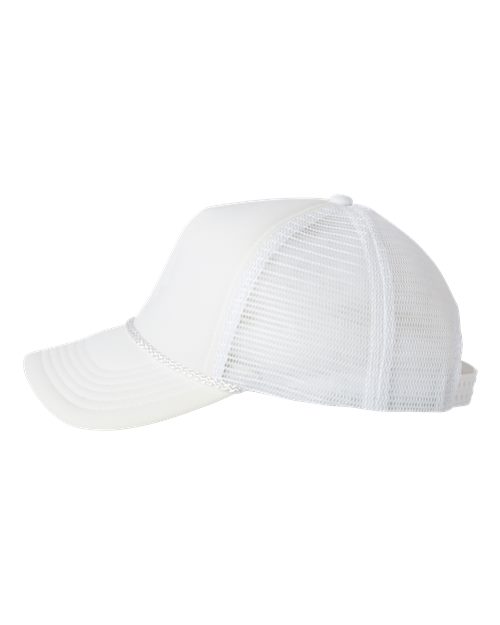 Valucap VC700 Foam Mesh-Back Trucker Cap - White/ White - side