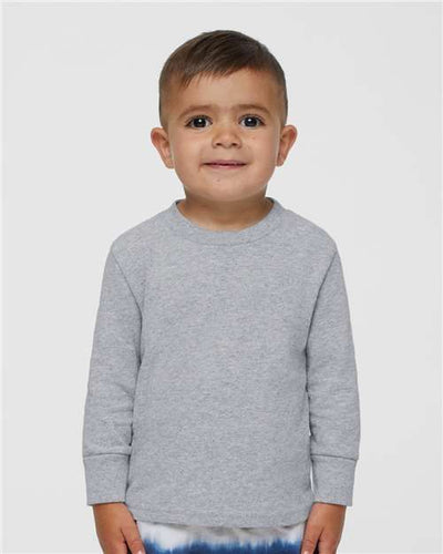 Rabbit Skins 3311 Toddler Cotton Jersey Long Sleeve Tee - Heather - model front