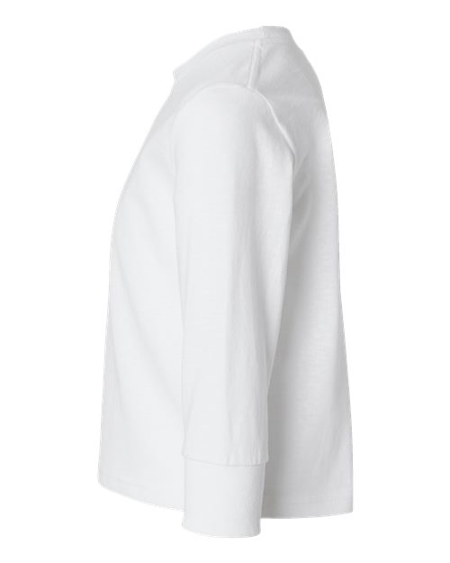 Rabbit Skins 3311 Toddler Cotton Jersey Long Sleeve Tee - White - side