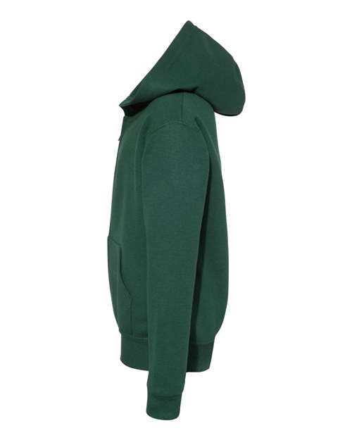 Jerzees 993BR Youth NuBlend Full-Zip Hooded Sweatshirt - Forest Green - side