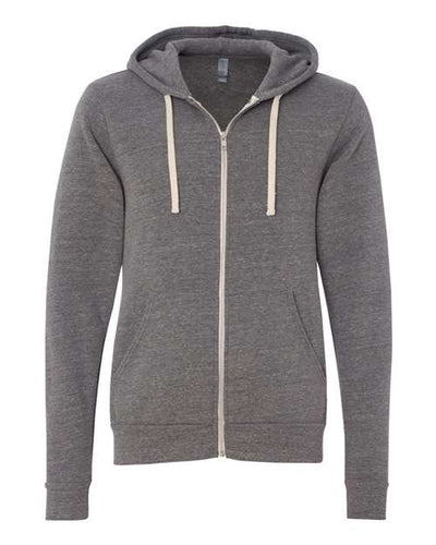 BELLA + CANVAS 3909 Unisex Triblend Sponge Fleece Full-Zip Hoodie Sweatshirt - Grey Triblend - front