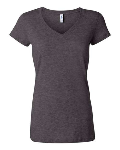 BELLA + CANVAS 6005 Women’s Jersey V-Neck Tee - Dark Grey Heather - front
