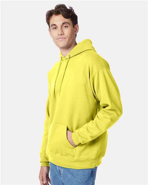 Hanes P170 EcoSmart Hooded Sweatshirt - Yellow - model side