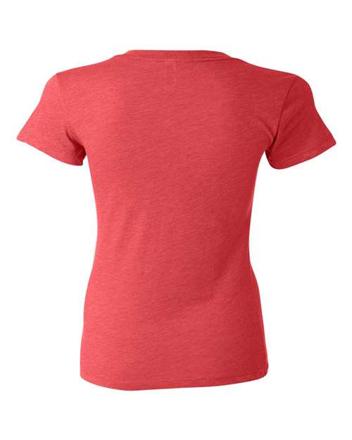 BELLA + CANVAS 8435 Women’s Triblend Deep V-Neck Tee - Red Triblend - back