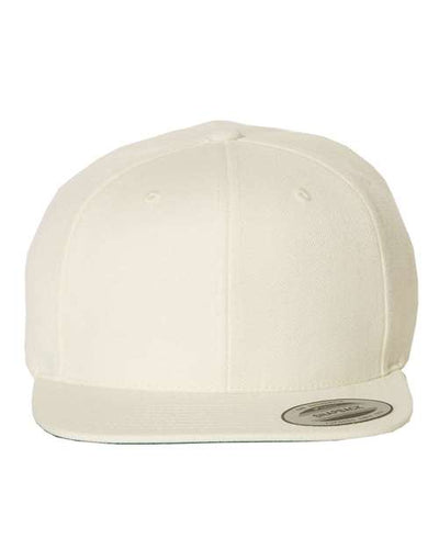 Yupoong 6089M Premium Flat Bill Snapback Cap - Natural - front