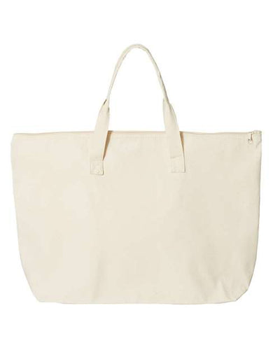 Liberty Bags 8863 Tote with Top Zippered Closure - Natural - front