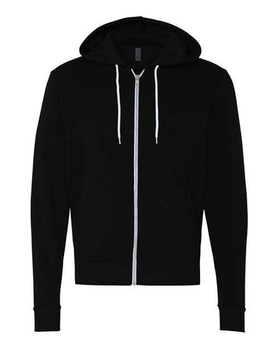 Bella + Canvas 3739 Sponge Fleece Full-Zip Hoodie Sweatshirt - Black - front