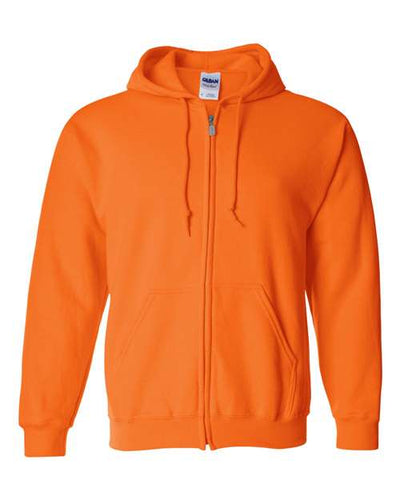 Gildan 18600 Heavy Blend Full-Zip Hooded Sweatshirt - Safety Orange - front