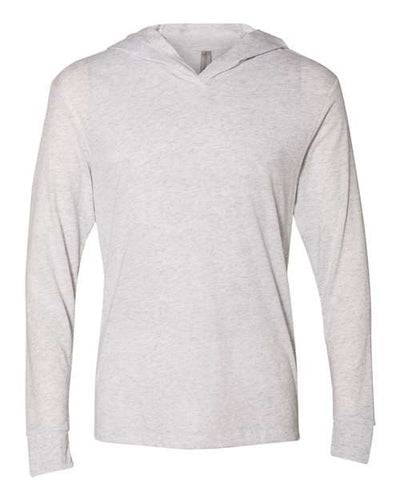 Next Level 6021 Unisex Triblend Hooded Long Sleeve Pullover T-Shirt - Heather White - front