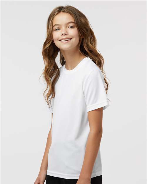 Augusta Sportswear 791 Youth Nexgen Performance T-Shirt - White - model side