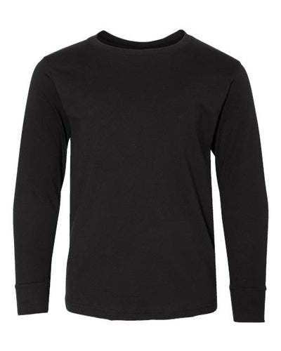 LAT 6201 Youth Fine Jersey Long Sleeve Tee - Black - front