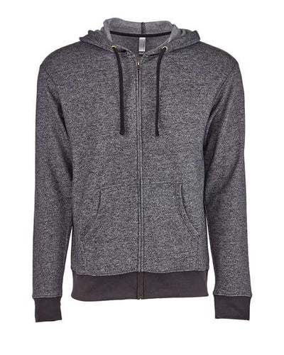 Next Level 9600 Unisex Pacifica Full-Zip Hoodie Sweatshirt - Black - front